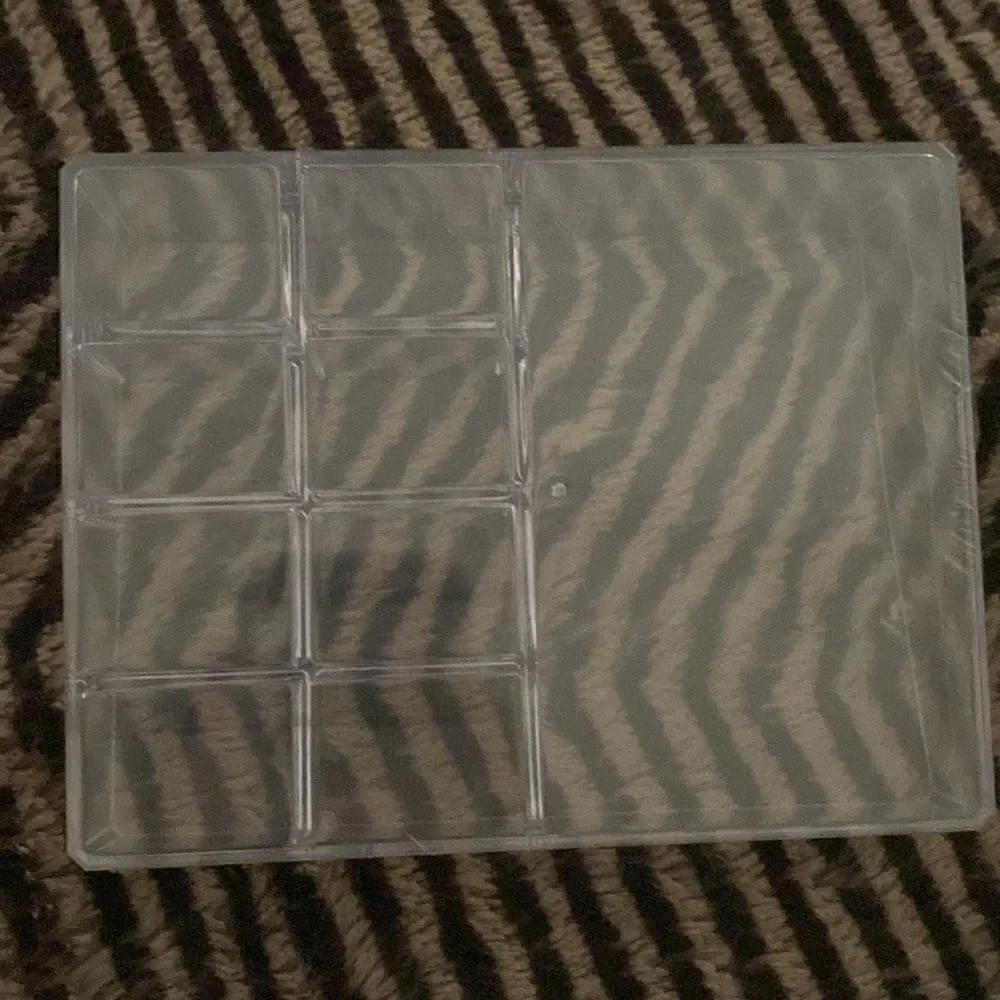 Two clear make up organizing tray